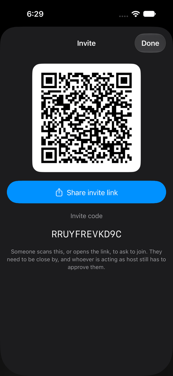 Invite with a QR code